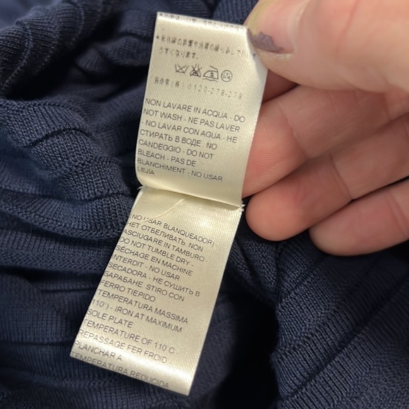 Agnona Navy Blue Silk Cotton Knit Dress 44 - Picture 8 of 11